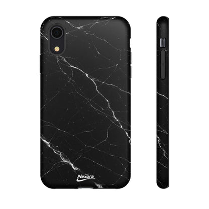 Nexora Black Marble Tough Phone Case — Slim Protective iPhone Cover