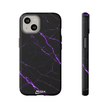 Nexora Purple Lightning Marble Phone Case — Tough Protective Phone Case