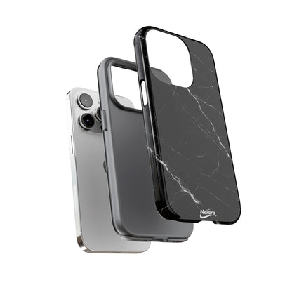 Nexora Black Marble Tough Phone Case — Slim Protective iPhone Cover
