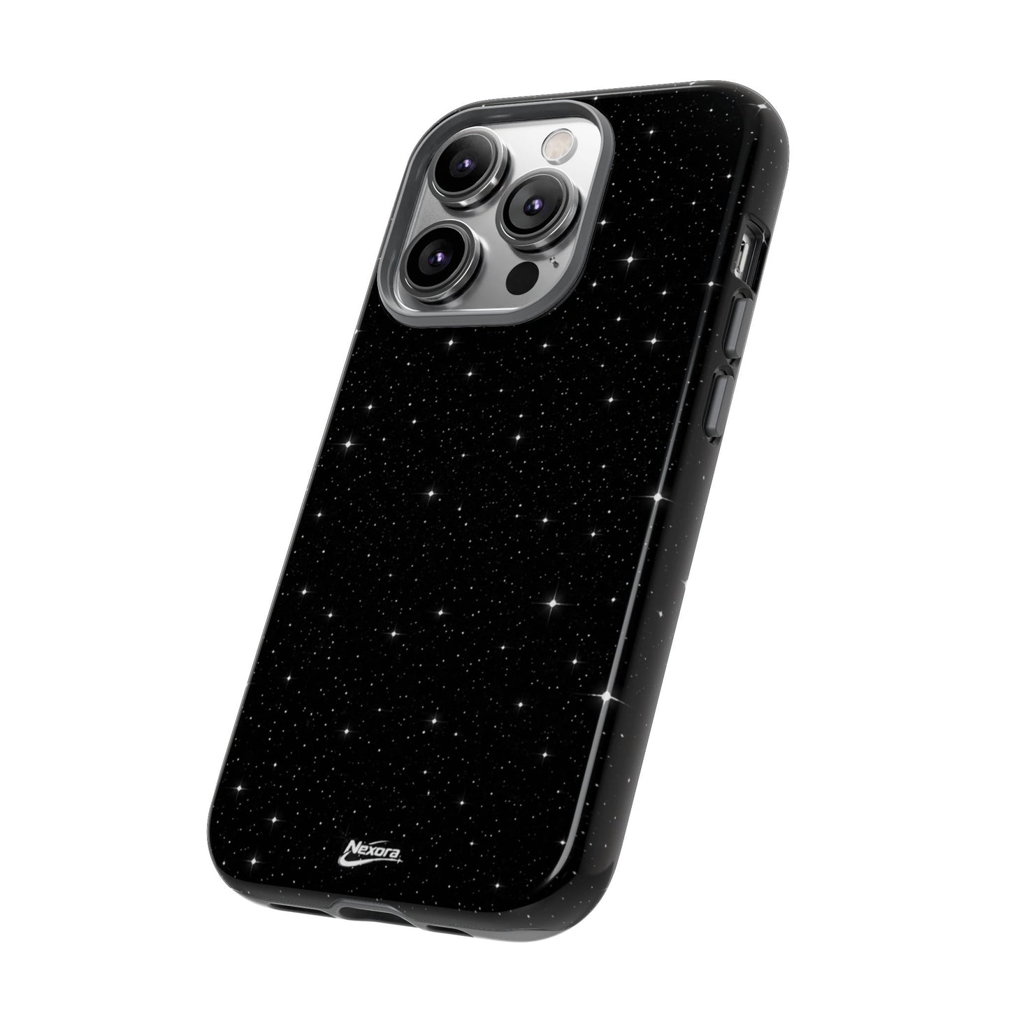 Nexora Galaxy Tough Phone Case — Black Stardust Protective Case