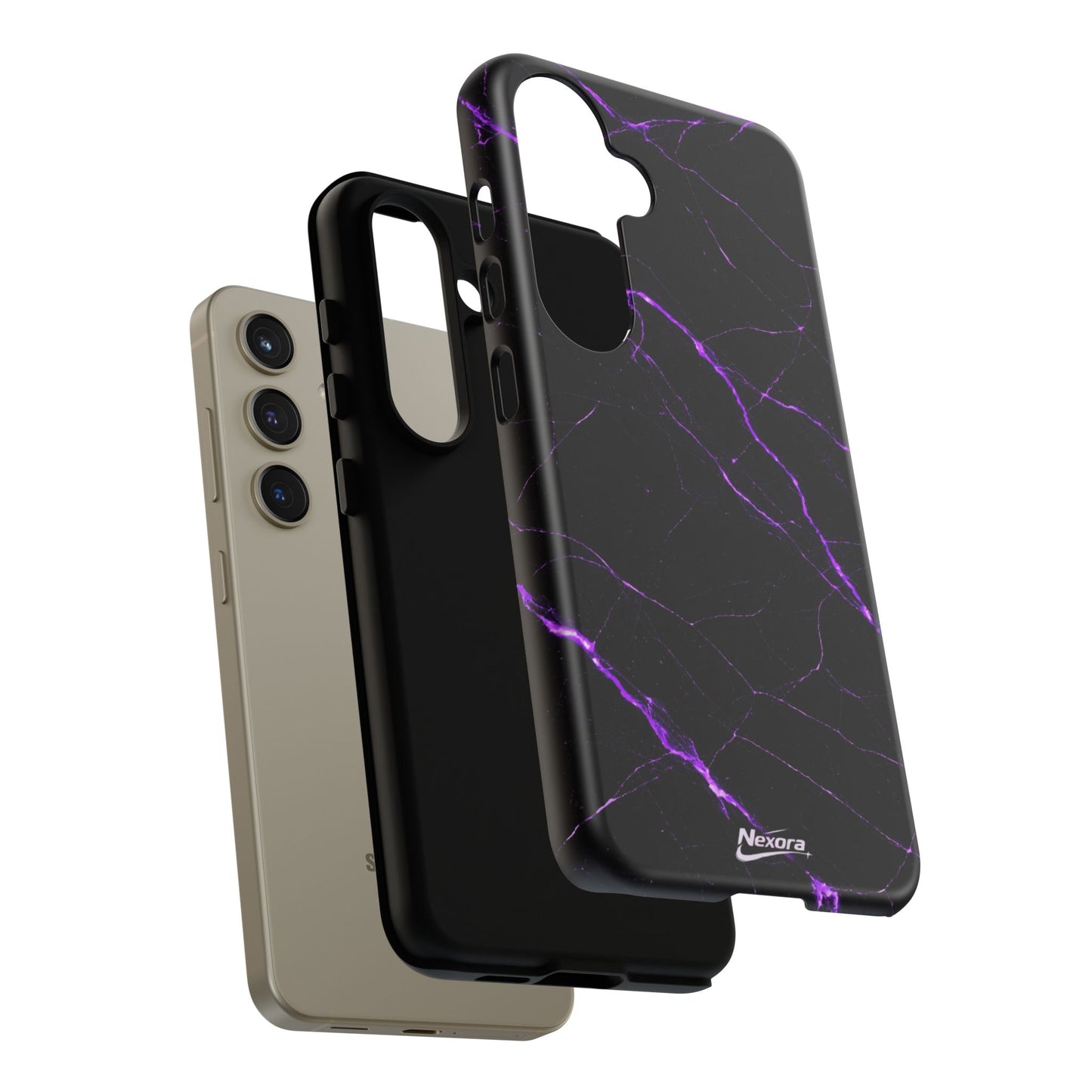 Nexora Purple Lightning Marble Phone Case