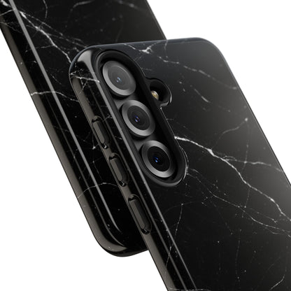 Nexora Black Marble Phone Case — Sleek Tough Protective Case with White Veining