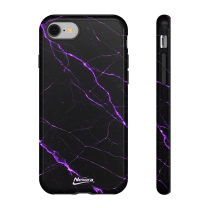 Nexora Purple Lightning Marble Phone Case — Tough Protective Phone Case