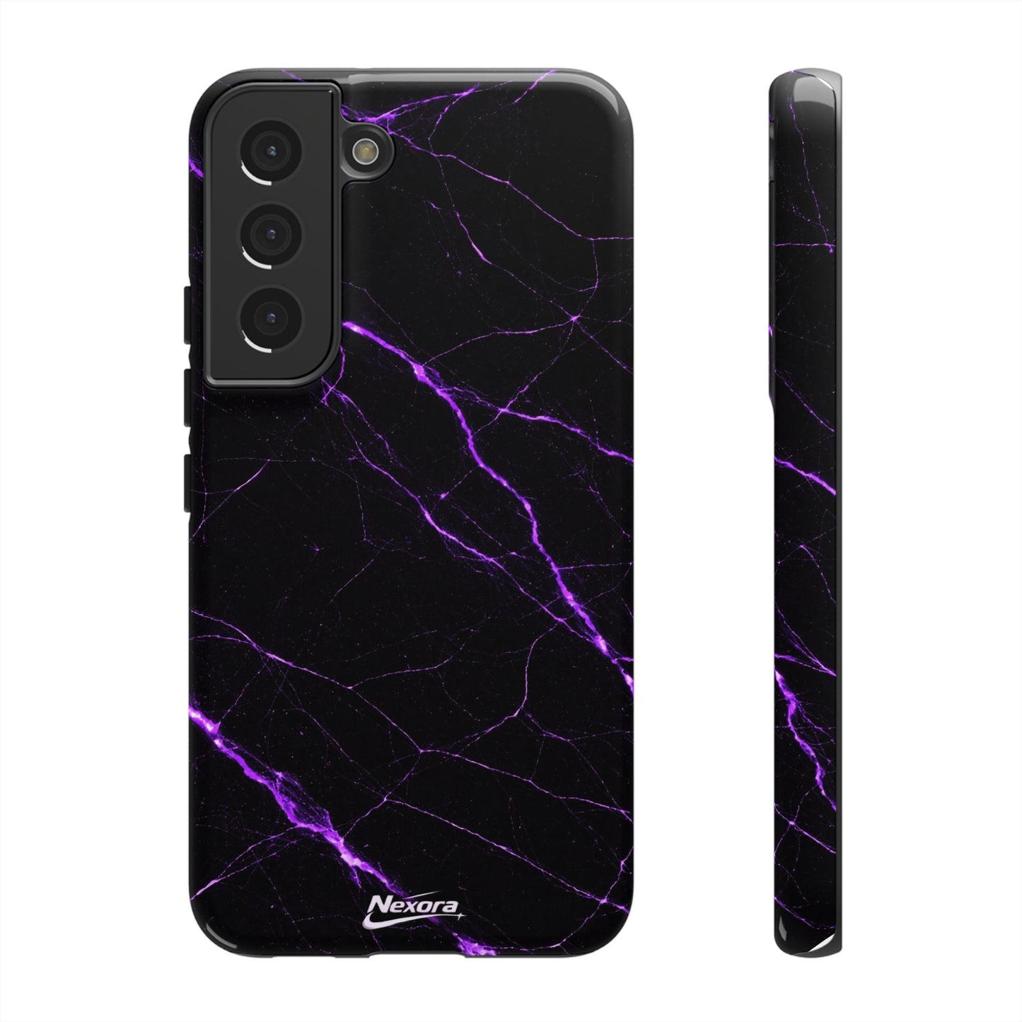 Nexora Purple Lightning Marble Phone Case