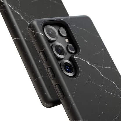 Nexora Black Marble Phone Case — Sleek Tough Protective Case with White Veining