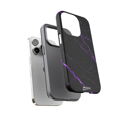 Nexora Purple Lightning Marble Phone Case — Tough Protective Phone Case