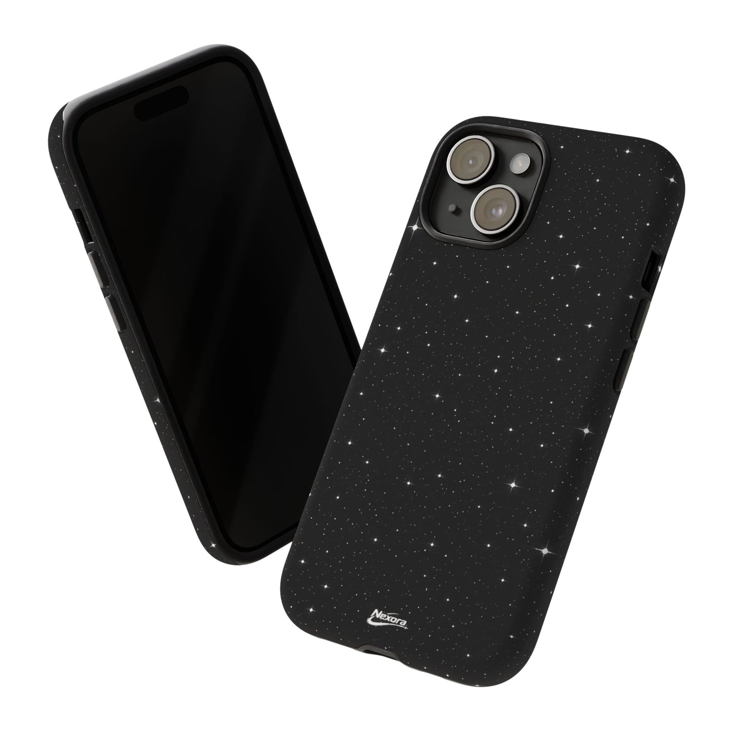 Nexora Galaxy Tough Phone Case — Black Stardust Protective Case