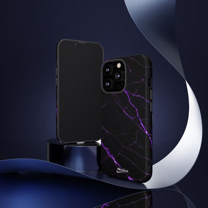 Nexora Purple Lightning Marble Phone Case — Tough Protective Phone Case