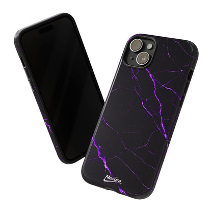 Nexora Purple Lightning Marble Phone Case — Tough Protective Phone Case