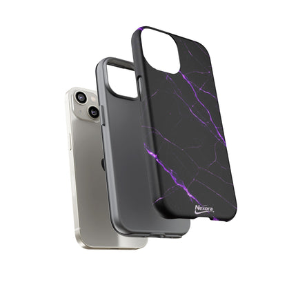 Nexora Purple Lightning Marble Phone Case — Tough Protective Phone Case