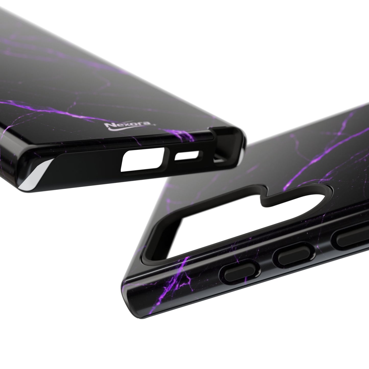 Nexora Purple Lightning Marble Phone Case