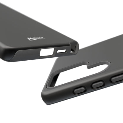 Nexora Black Tough Phone Case – Protective Slim Armor with Logo