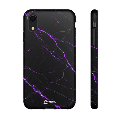 Nexora Purple Lightning Marble Phone Case — Tough Protective Phone Case