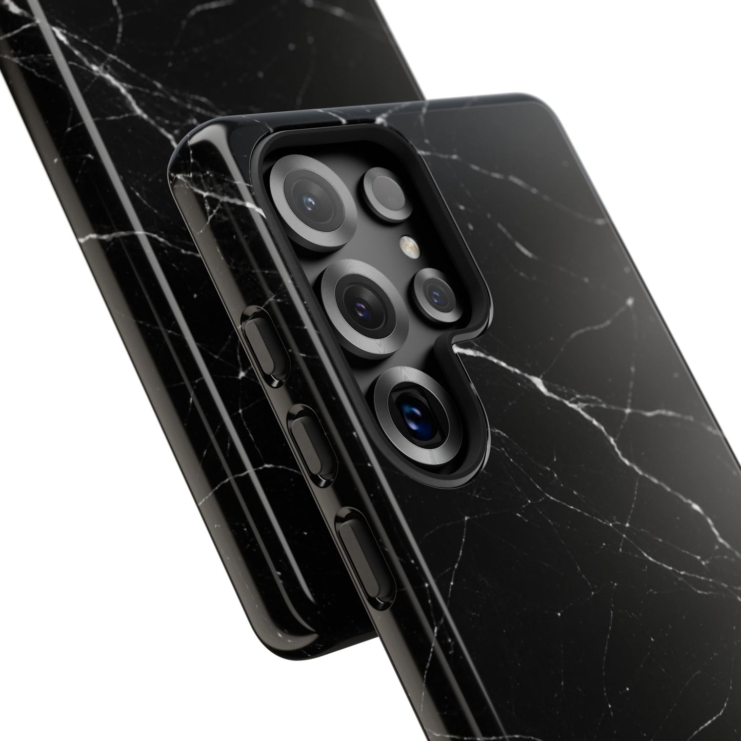 Nexora Black Marble Phone Case — Sleek Tough Protective Case with White Veining