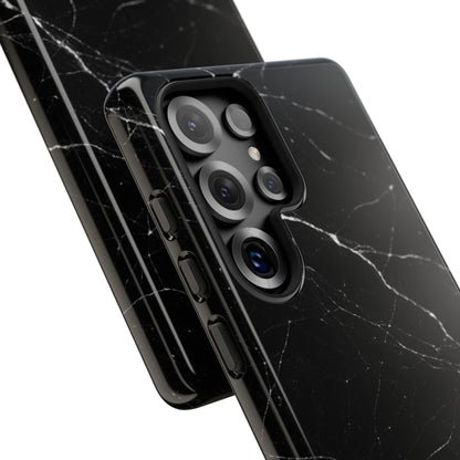 Nexora Black Marble Phone Case — Sleek Tough Protective Case with White Veining