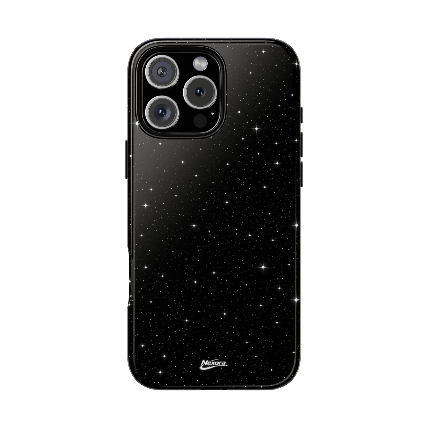 Nexora Galaxy Tough Phone Case — Black Stardust Protective Case