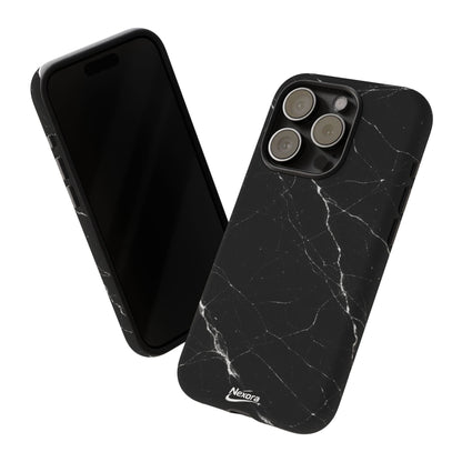 Nexora Black Marble Tough Phone Case — Slim Protective iPhone Cover