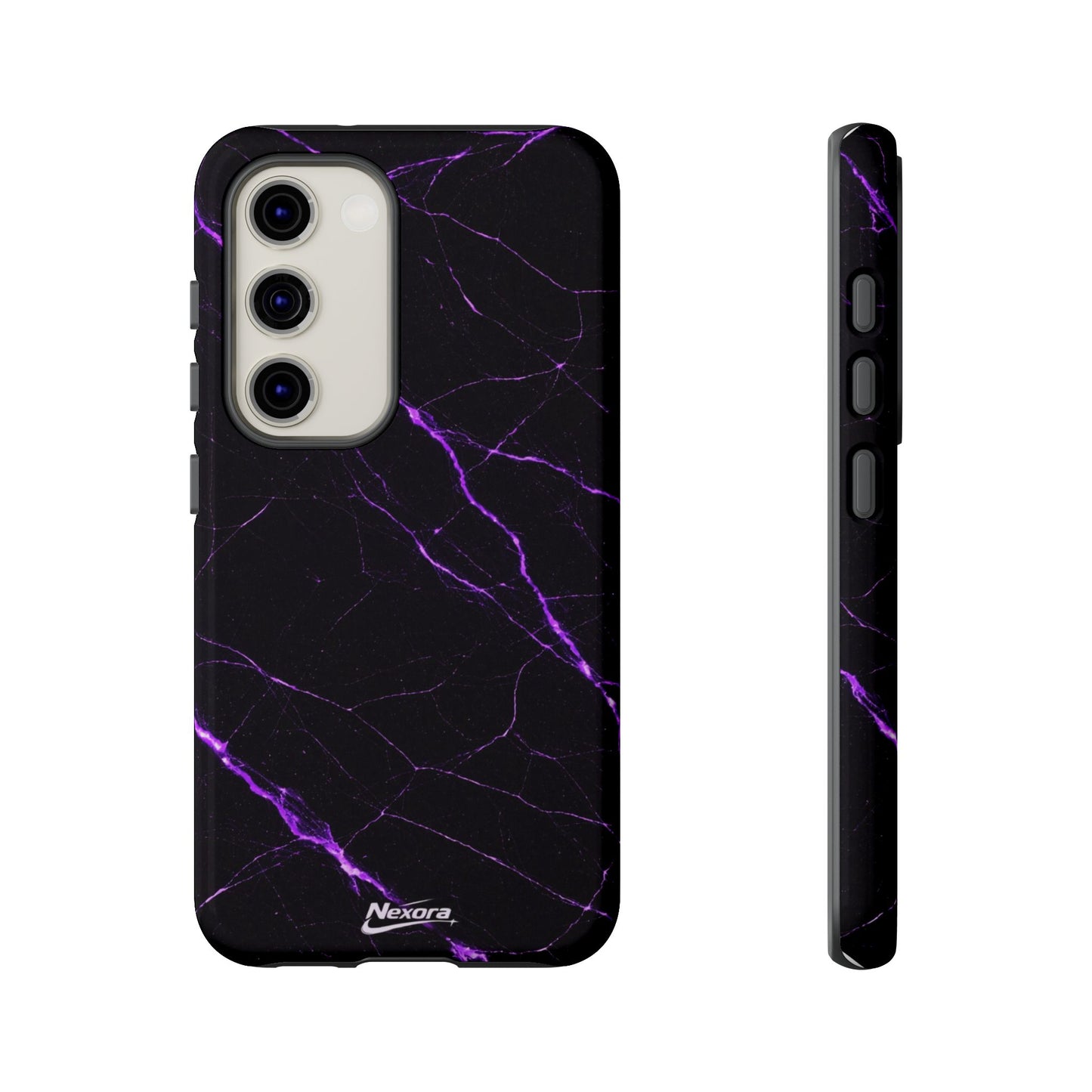 Nexora Purple Lightning Marble Phone Case