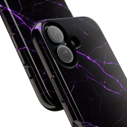 Nexora Purple Lightning Marble Phone Case — Tough Protective Phone Case