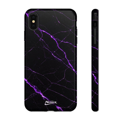 Nexora Purple Lightning Marble Phone Case — Tough Protective Phone Case