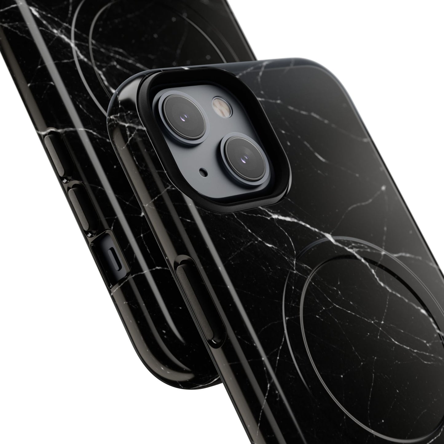 Nexora Magnetic Tough Phone Case - Black Marble Protective Cover