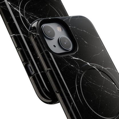 Nexora Magnetic Tough Phone Case - Black Marble Protective Cover