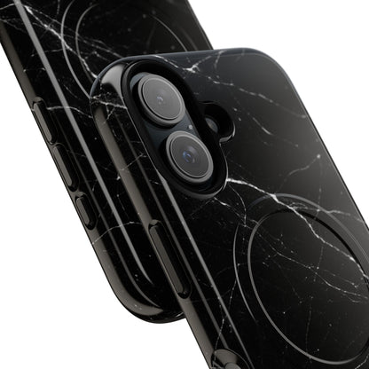 Nexora Magnetic Tough Phone Case - Black Marble Protective Cover