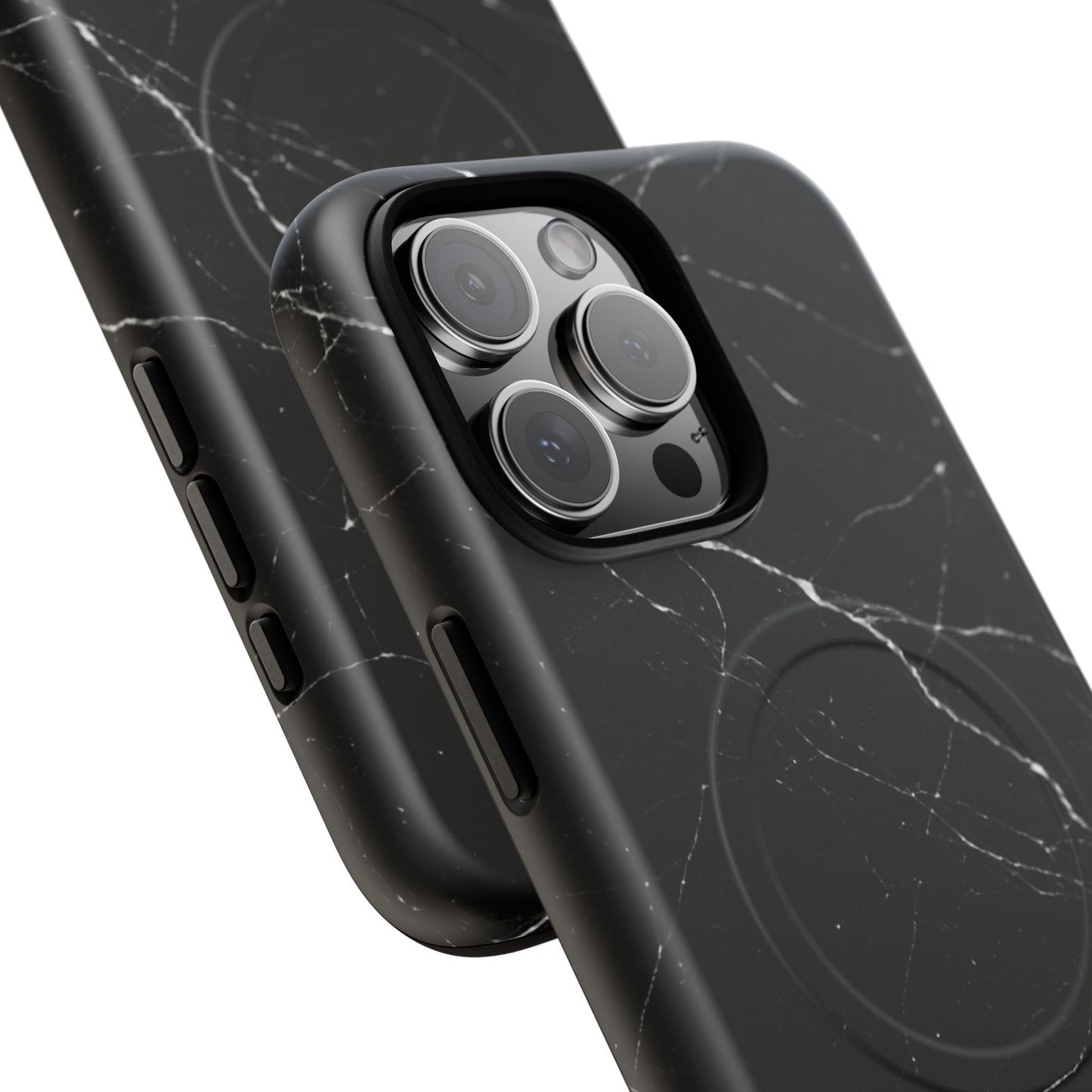 Nexora Magnetic Tough Phone Case - Black Marble Protective Cover