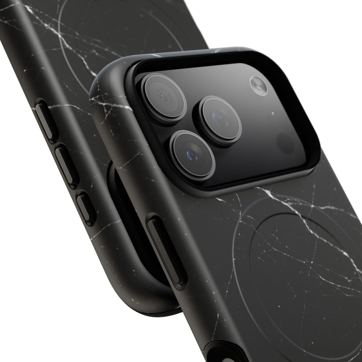 Nexora Magnetic Tough Phone Case - Black Marble Protective Cover