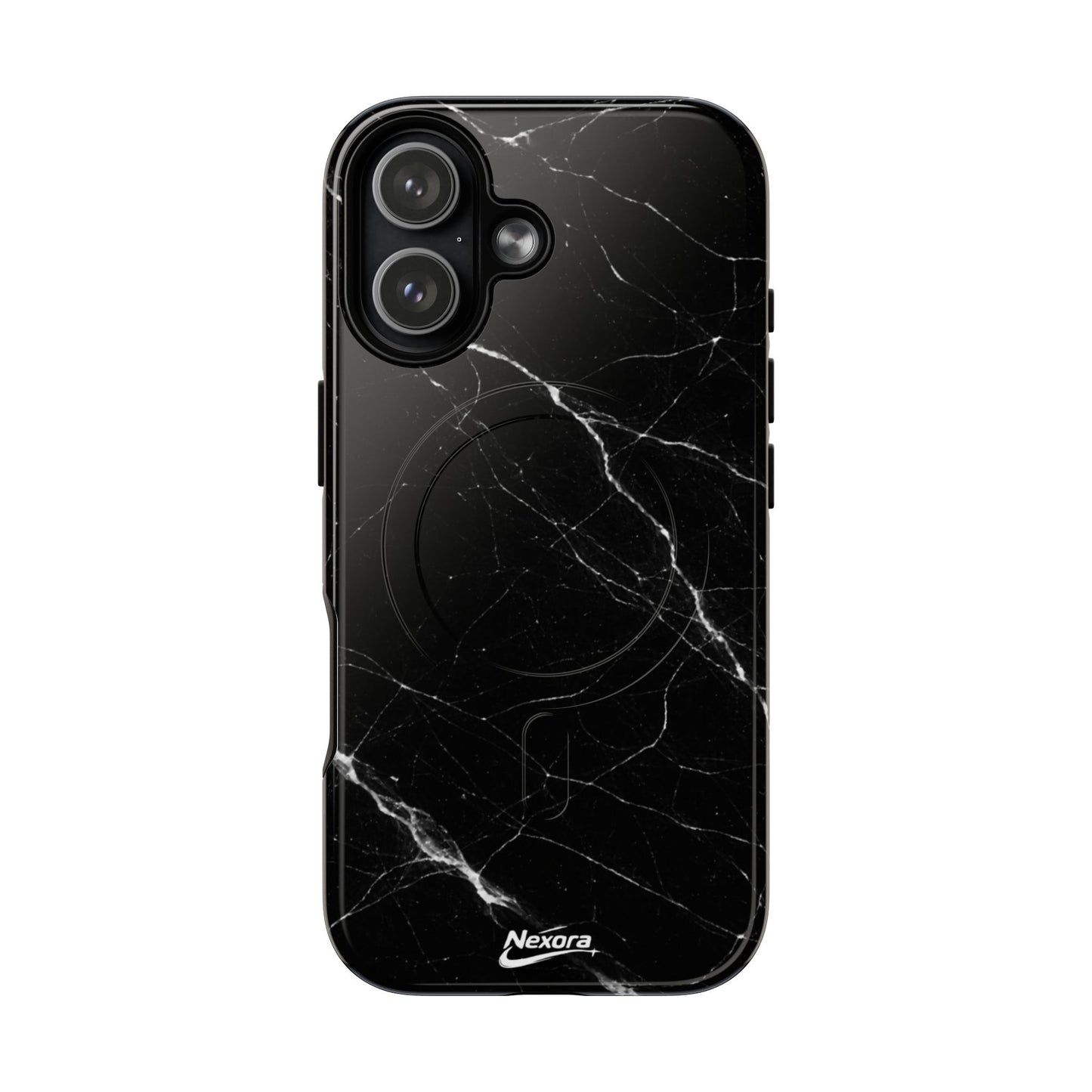 Nexora Magnetic Tough Phone Case - Black Marble Protective Cover
