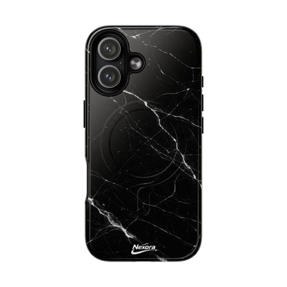 Nexora Magnetic Tough Phone Case - Black Marble Protective Cover