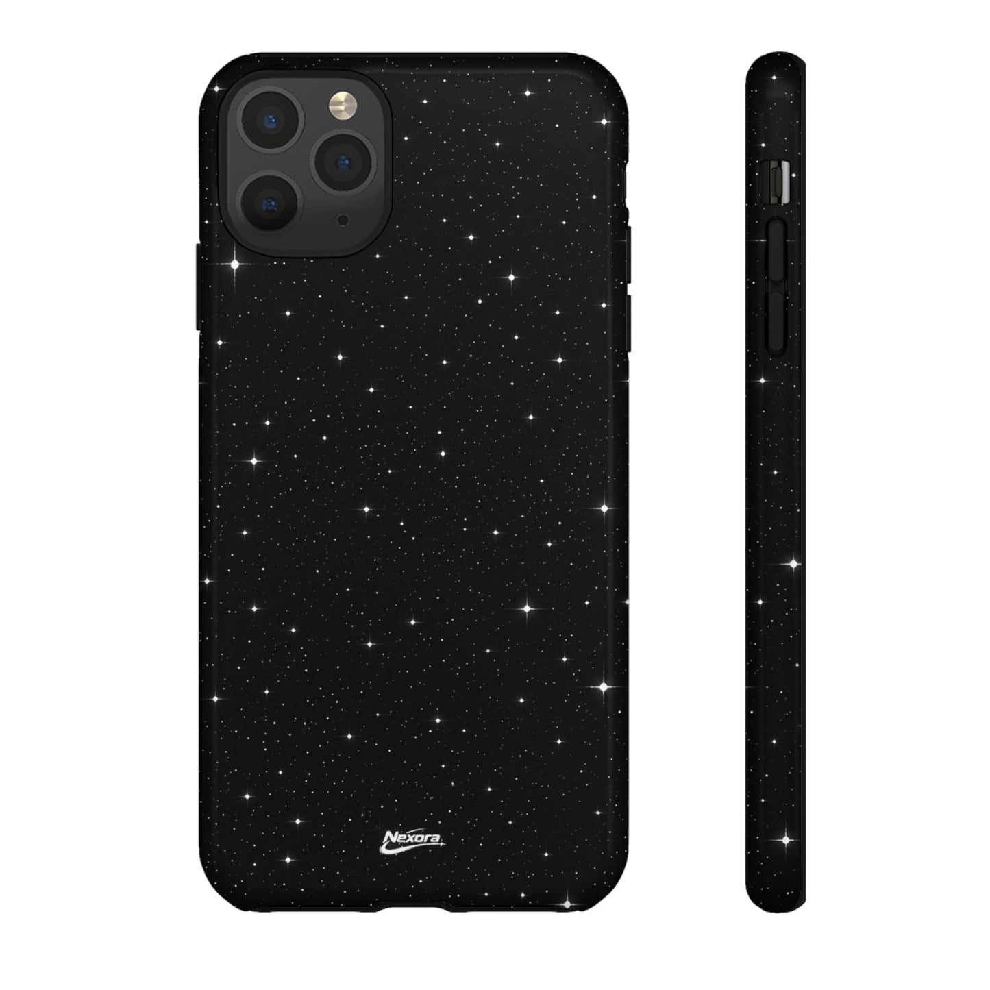 Nexora Galaxy Tough Phone Case — Black Stardust Protective Case
