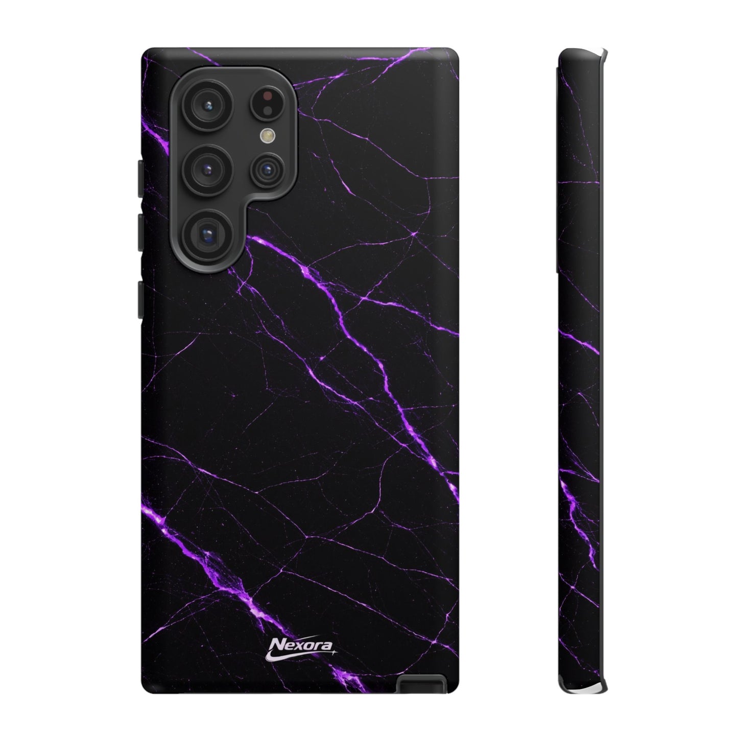 Nexora Purple Lightning Marble Phone Case