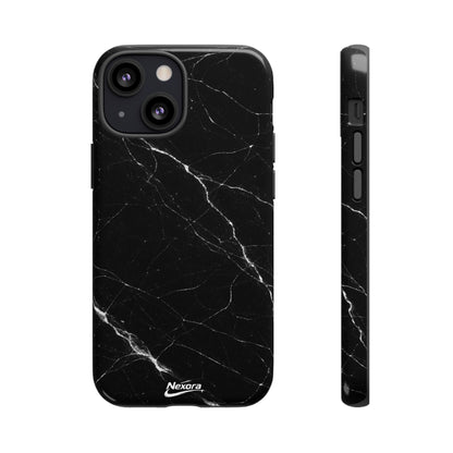 Nexora Black Marble Tough Phone Case — Slim Protective iPhone Cover