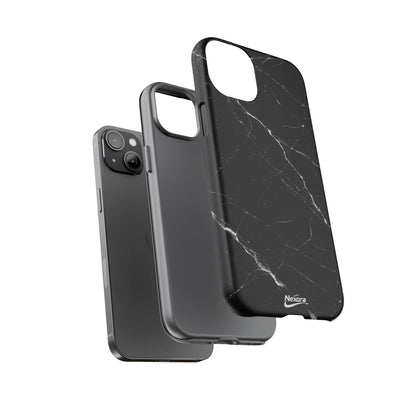 Nexora Black Marble Tough Phone Case — Slim Protective iPhone Cover