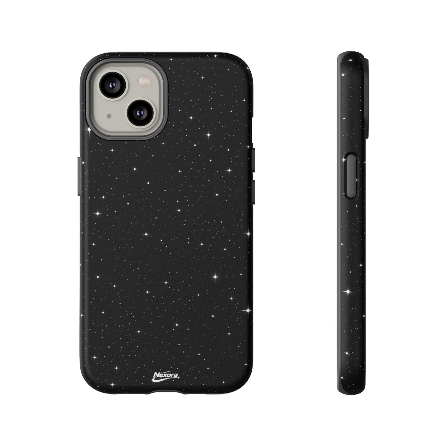 Nexora Galaxy Tough Phone Case — Black Stardust Protective Case