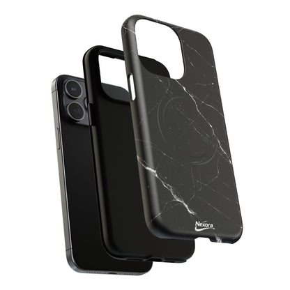 Nexora Magnetic Tough Phone Case - Black Marble Protective Cover