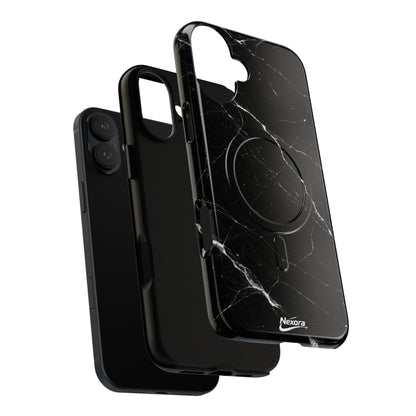 Nexora Magnetic Tough Phone Case - Black Marble Protective Cover