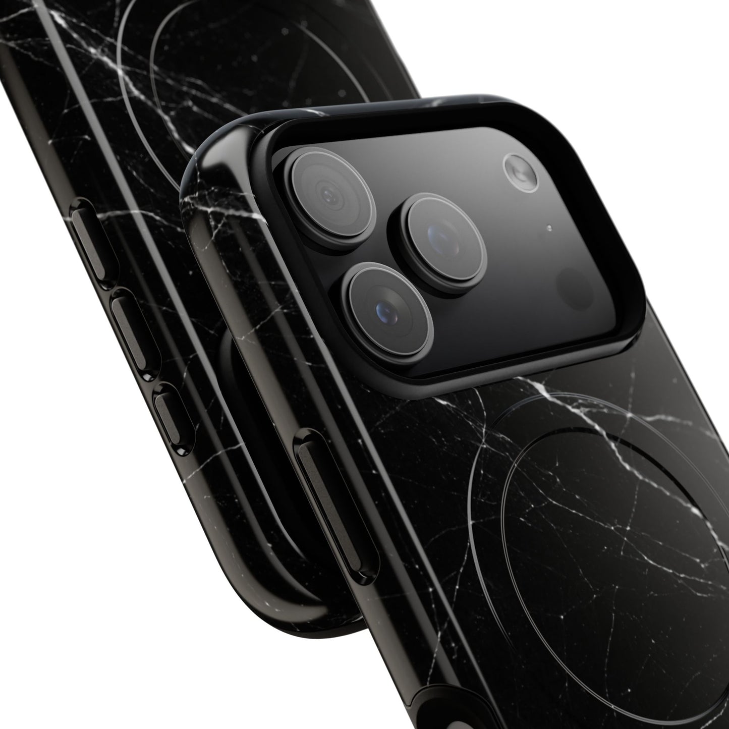Nexora Magnetic Tough Phone Case - Black Marble Protective Cover