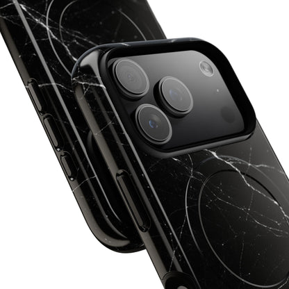 Nexora Magnetic Tough Phone Case - Black Marble Protective Cover