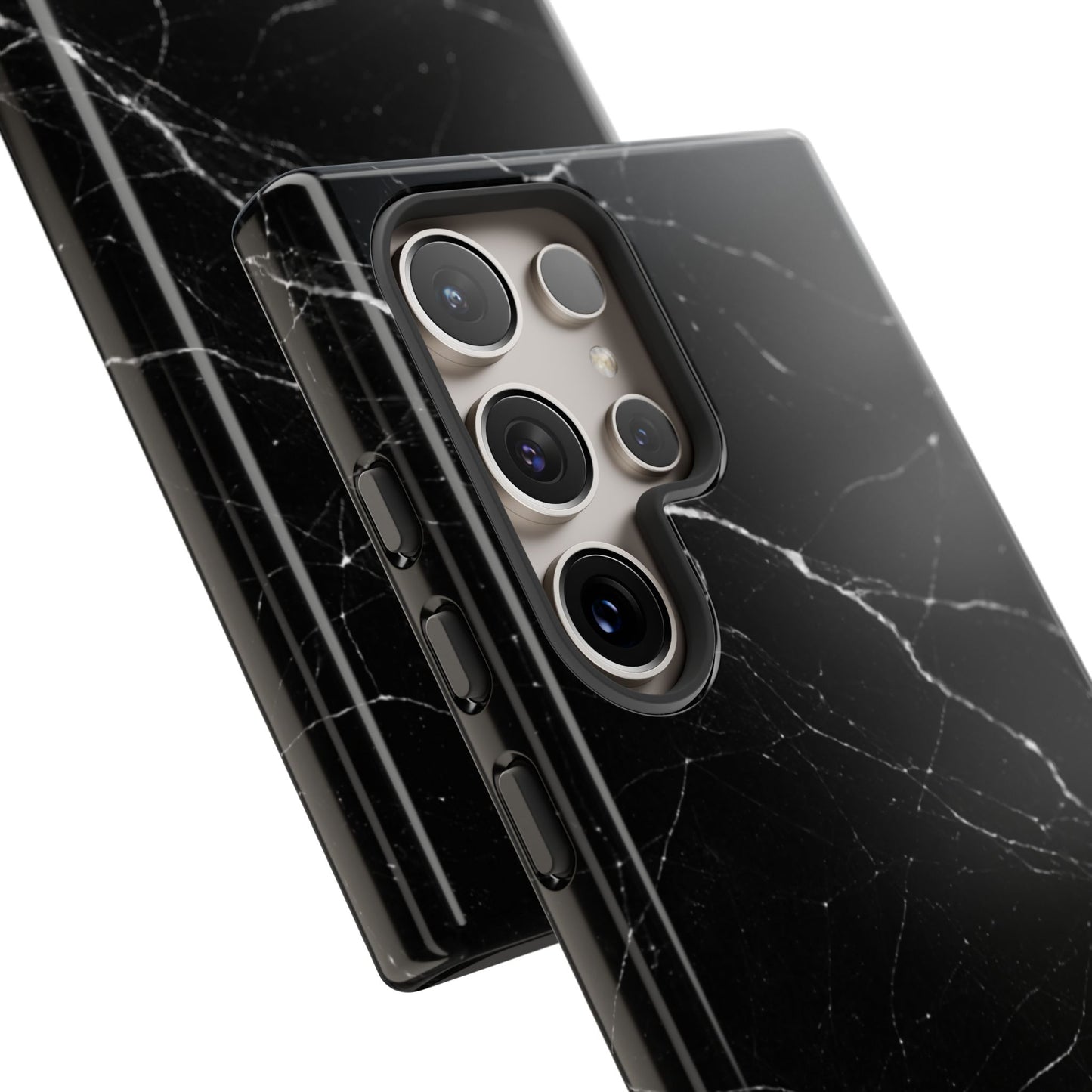 Nexora Black Marble Phone Case — Sleek Tough Protective Case with White Veining