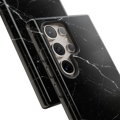 Nexora Black Marble Phone Case — Sleek Tough Protective Case with White Veining
