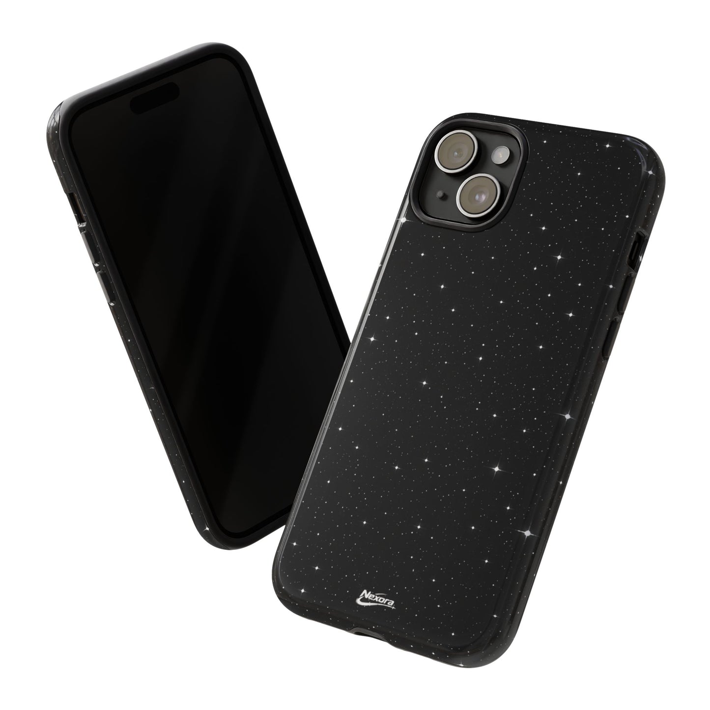 Nexora Galaxy Tough Phone Case — Black Stardust Protective Case