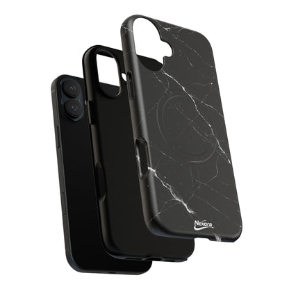 Nexora Magnetic Tough Phone Case - Black Marble Protective Cover