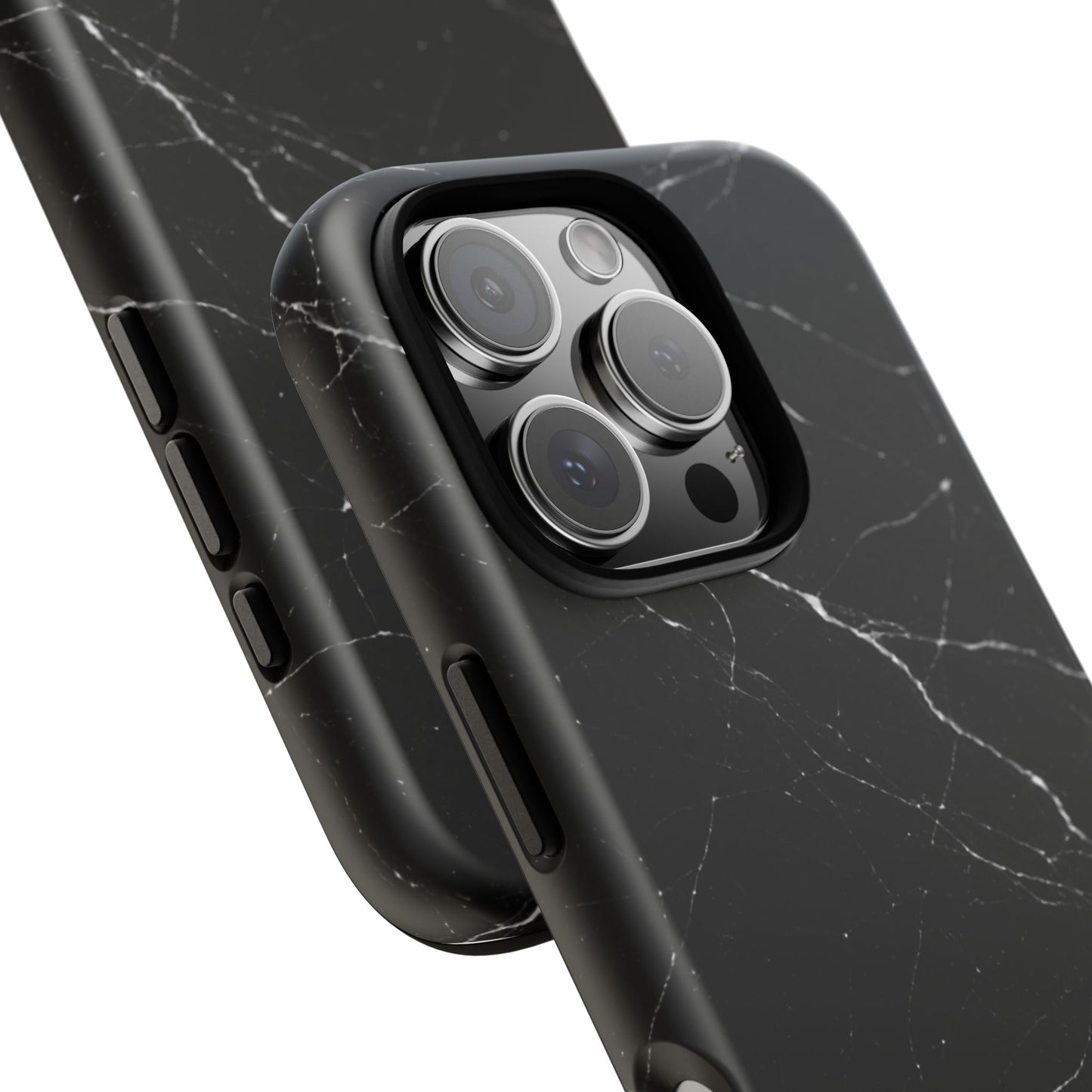 Nexora Black Marble Tough Phone Case — Slim Protective iPhone Cover