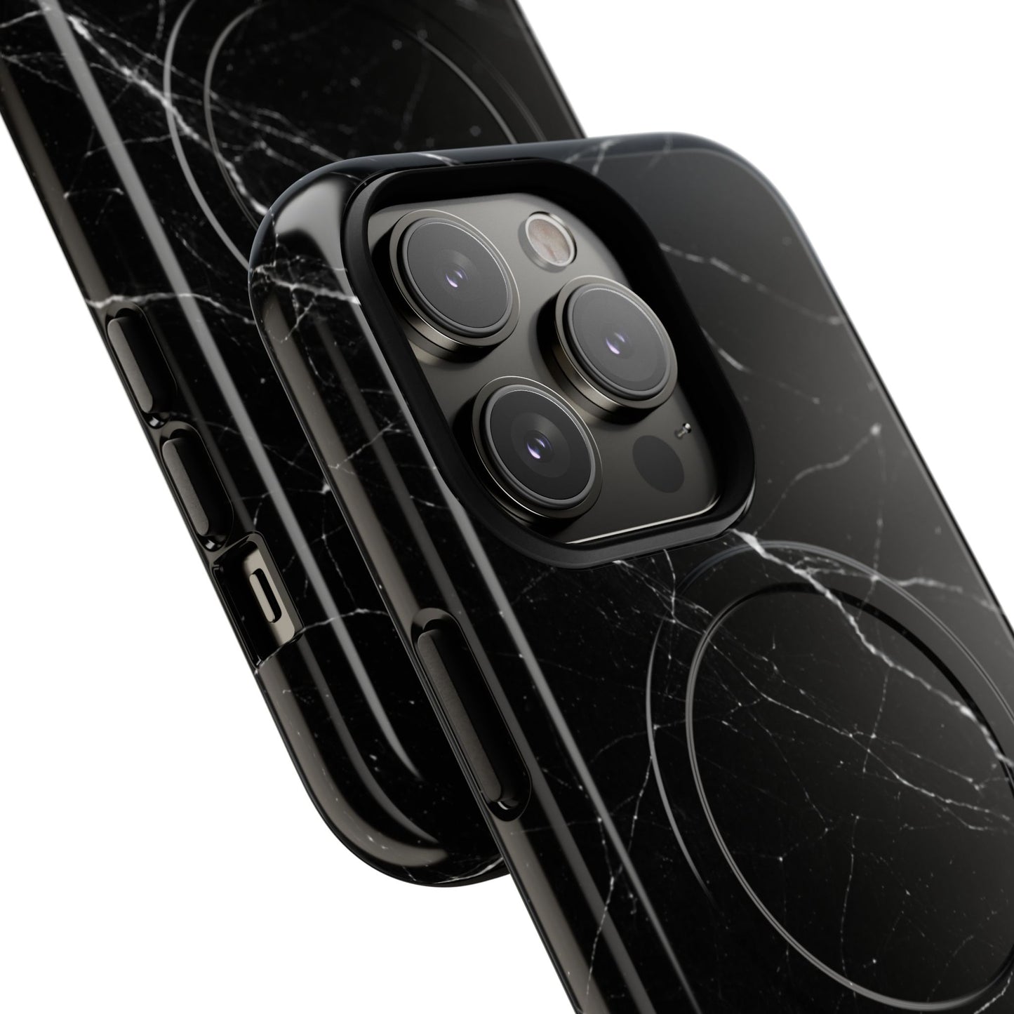 Nexora Magnetic Tough Phone Case - Black Marble Protective Cover