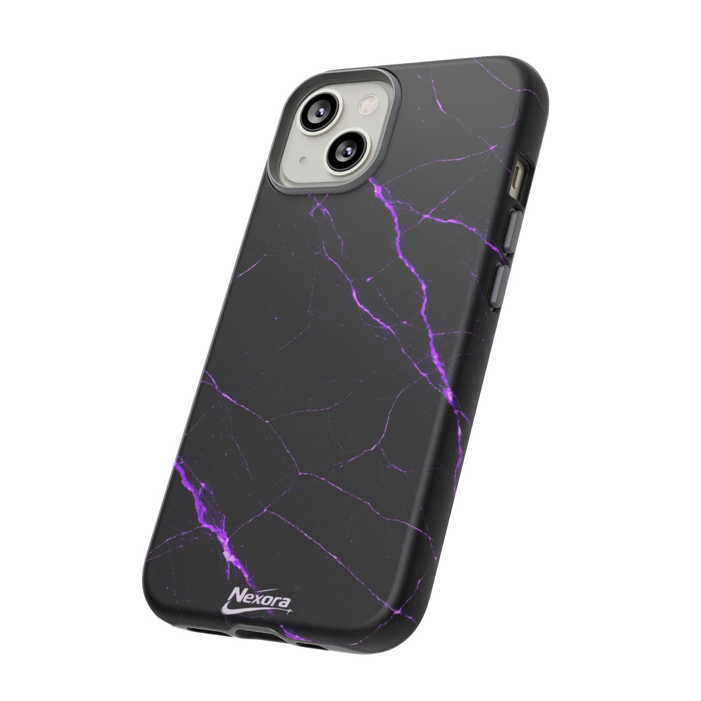 Nexora Purple Lightning Marble Phone Case — Tough Protective Phone Case