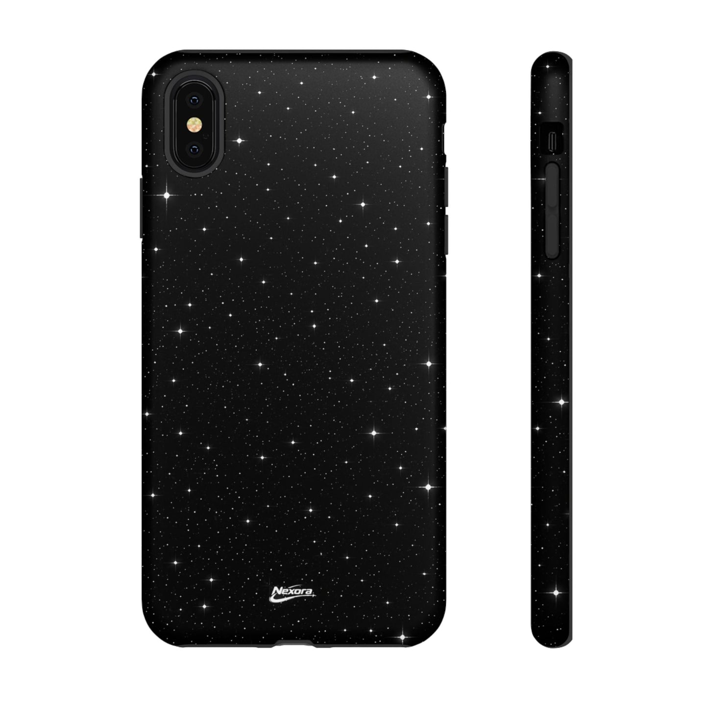 Nexora Galaxy Tough Phone Case — Black Stardust Protective Case