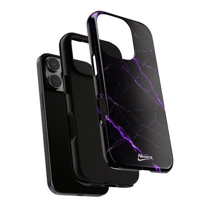 Nexora Purple Lightning Marble Phone Case — Tough Protective Phone Case