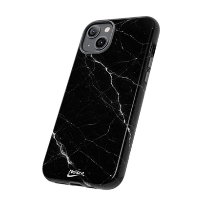 Nexora Black Marble Tough Phone Case — Slim Protective iPhone Cover
